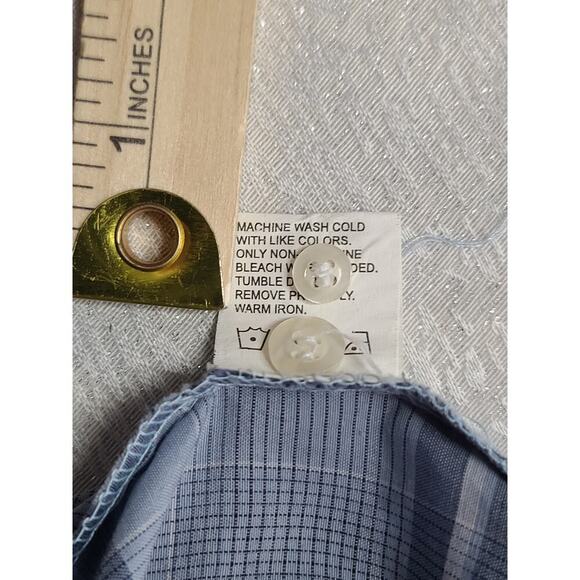 Burnside men's dress shirt blue plaid Size medium Lightweight Preppy Lumberjack - Picture 8 of 9